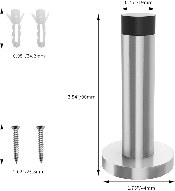 DOKU 10Pcs Door Stop, 3.5 Inch Heavy Duty 304 Stainless Steel Door Stopper - Image 6