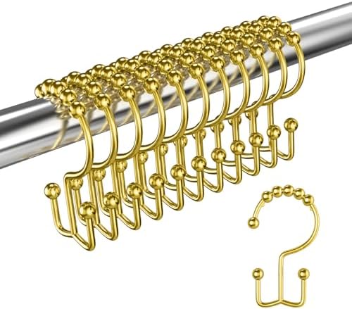 Gold Shower Curtain Hooks Double Sided by LBYOJKD