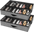 homyfort 32 Pairs Shoe Organizer Under Bed, Underbed Shoe Storage Boxes Bins by homyfort
