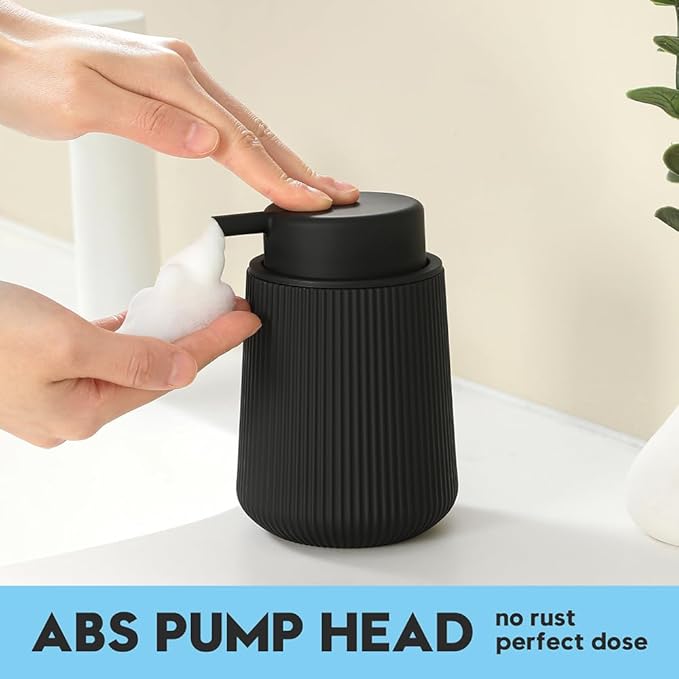 YAUKPH Striped Foaming Hand Soap Dispenser Black | - Image 2