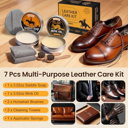 Nuroon Leather Boots Care Kit-3.52oz Saddle Soap+3.52oz Mink Oil - Image 2