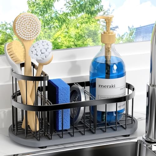 Sink Caddy Kitchen Sink Organizer, Sponge & Brush Holder, Stone Drying Mat by HOKEMOM