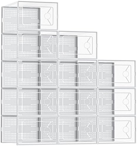 NEWBULIG 12 Pack Clear Shoe Storage Boxes, XXL-Stackable Sneaker Storage Case by NEWBULIG