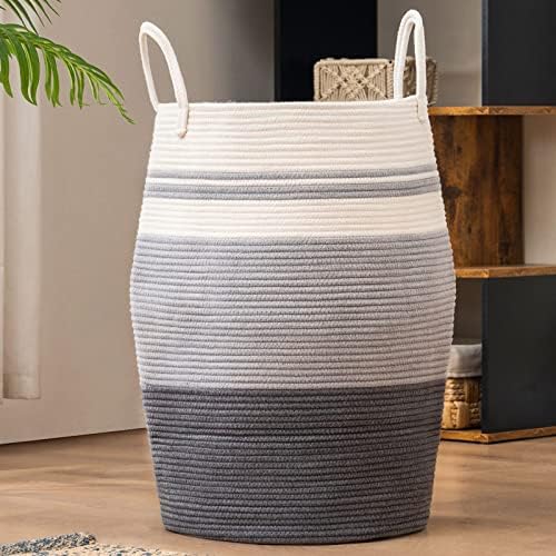 Large Laundry Basket Hamper Woven Blanket Basket Clothes Hamper by YOUDENOVA