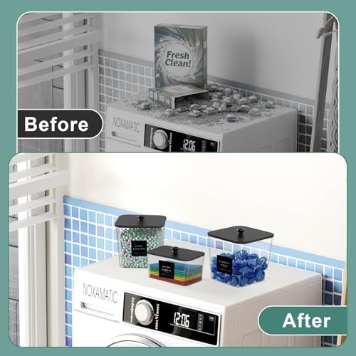 POLRAI 3 Pack Laundry Pod Containers and Dryer Sheet Holder - Image 7