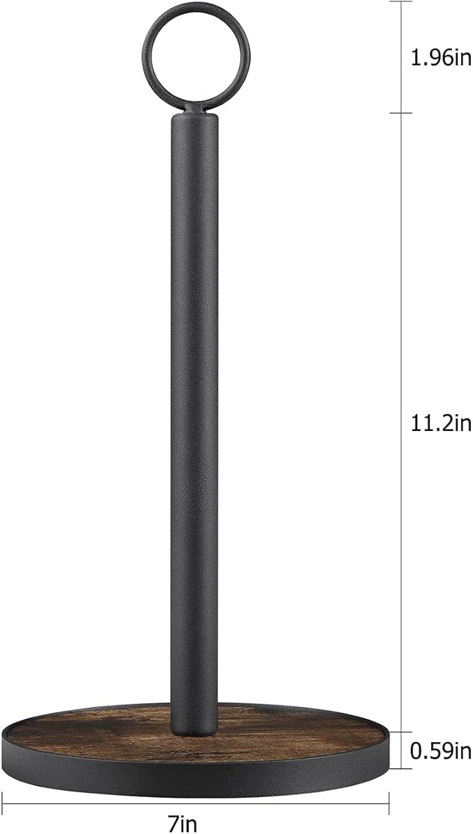 OROPY Paper Towel Holder Countertop, Heavy Duty Wood Base, Farmhouse Style - Image 6