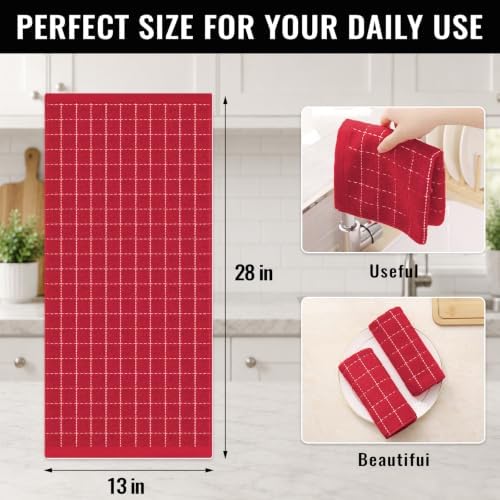 Kitinjoy 100% Cotton Terry Kitchen Towels, 13”x 28” - Image 4