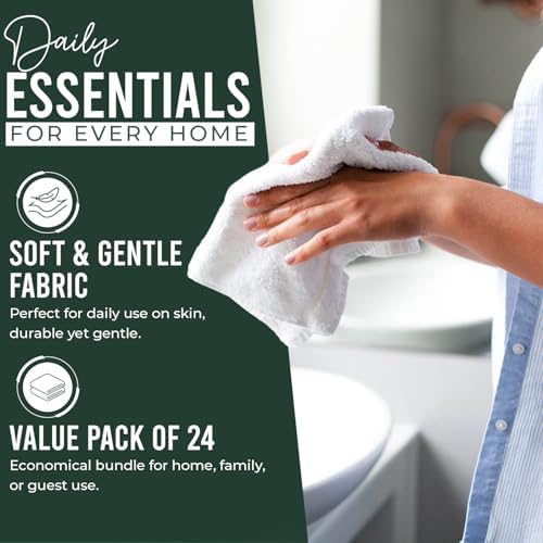 DAN RIVER 24 Pack Cotton Wash Cloths Set - Image 3