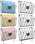 YBING Wall File Organizer Mesh Hanging Wall Files Holder 6 Pack by YBING