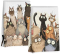 2 Pcs Cute Cat Kitchen Towels, Funny Cats Gifts Absorbent Hand Towels-01 by Jztco