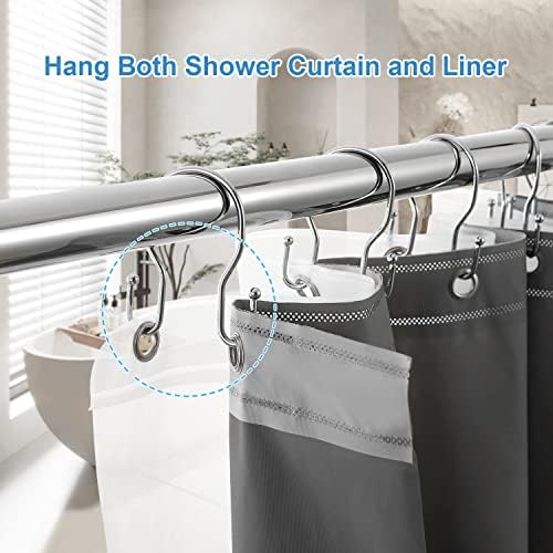 12 Pack Double Shower Curtain Hooks Rings, TENOVEL Double Sided Shower Curtain - Image 5