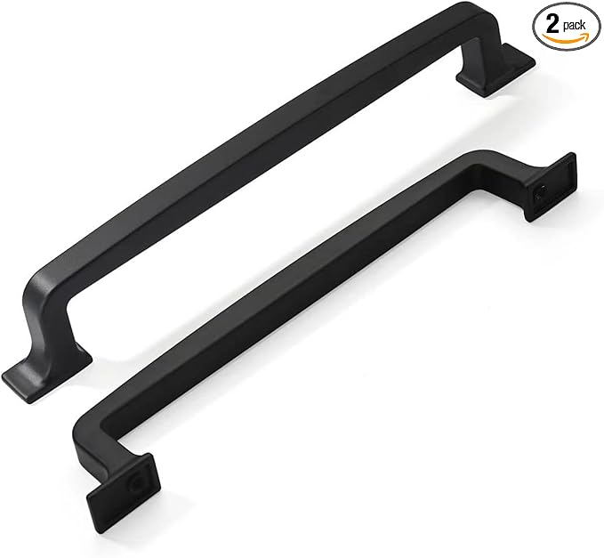 khtumeware 2 Pack 6-1/4 Inch Matte Black Cabinet Pulls, Kitchen Cabinet Hardware, Drawer Handles