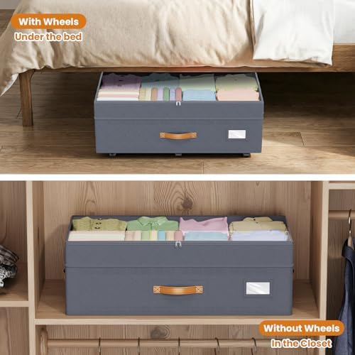 Budding Joy 80L 2 Pack Adjustable Under Bed Storage Containers - Image 5