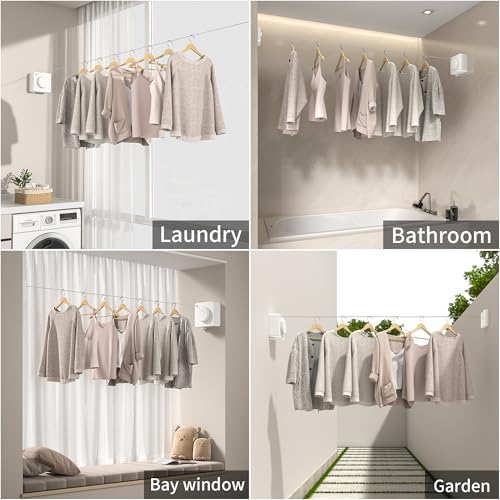 JOOM Retractable Clothesline Indoor, 13.7 FT Wall Mounted Single Line - Image 5