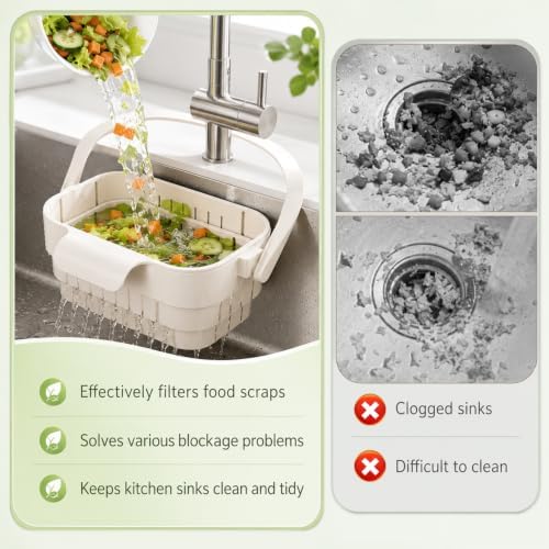 2026 Upgrade Foldable Hanging Sink Drain Basket, Saving Food Strainer(GREEN - Image 2