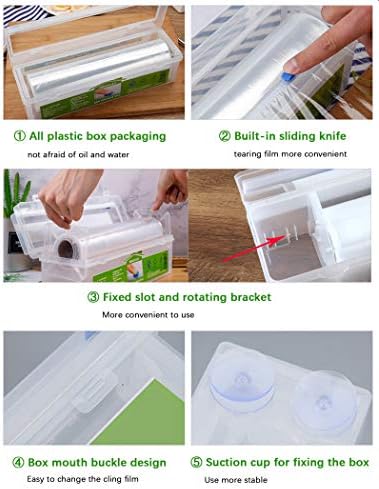 Plastic Wrap Dispenser, Slide Cutter 12‑Inch Cling Wrap Set - Image 6