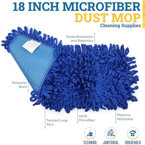KLEEN HANDLER 18" Microfiber Dust Mop Head Replacement, 12 Pack - Image 2