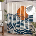 AmazerBath Boho Shower Curtain, 72x72 Washable Cloth Navy Sea and Sunset Shower by AmazerBath