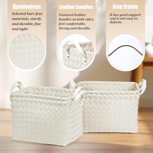 Handwoven Clothes Basket Laundry Hampers Large Wicker Storage Baskets - Image 2