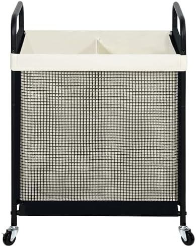 STO STO Laundry Hamper 2 Section, 100L Rolling Laundry Sorter Cart by STOSTO