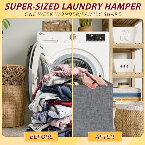 135L Laundry Hamper 2 Section, Large Laundry Hamper - Image 6
