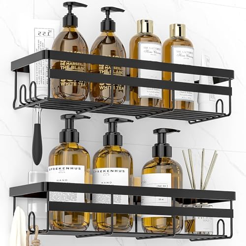 WOWBOX 2 Pack Adhesive Shower Caddies, No Drill Bathroom Shelves by WOWBOX