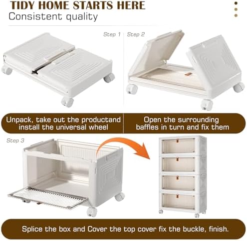 YFXCVSL 4 Tier Plastic Storage Bins - Image 3