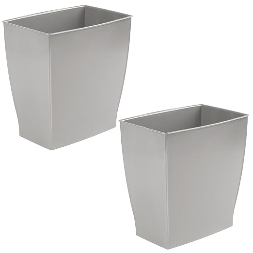 iDesign Small Plastic Bathroom Trash Can, Slim Rectangle by iDesign