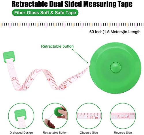 Measuring Tape Retractable, 60 Inch Soft Fabric Tape Measure - Image 3