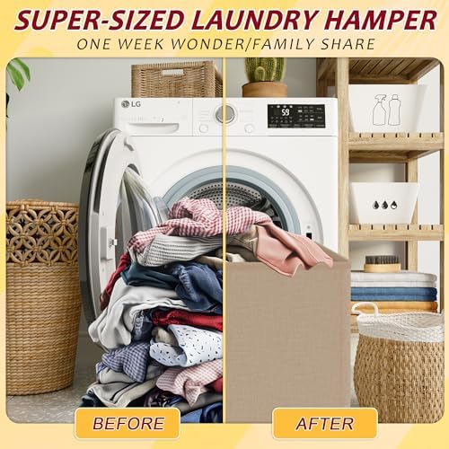 195L Laundry Hamper 3 Section, Large Laundry Hamper - Image 5