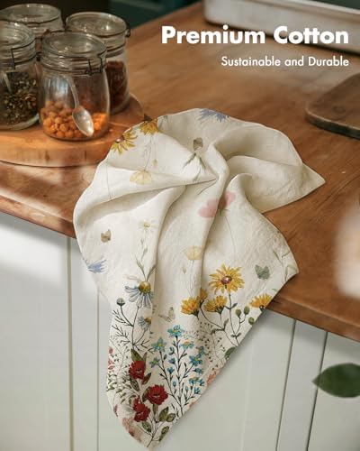 Miss Adola Flour Sack Kitchen Towels Set of 2, Retro Flower - Image 2