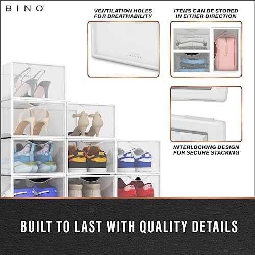 BINO 36-Pack Plastic Stackable Shoe Box Set - Image 6