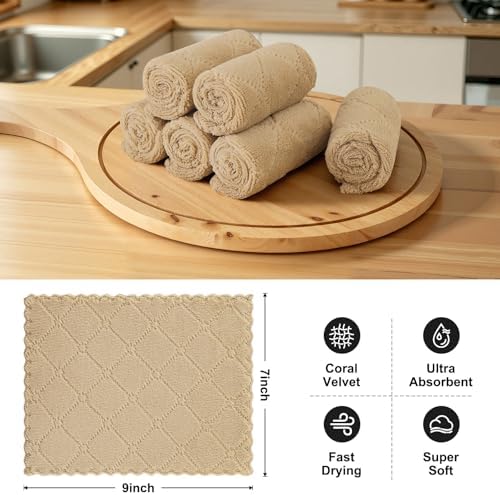 Homaxy Super Soft 12 Pack Coral Velvet Dish Cloths - Image 2