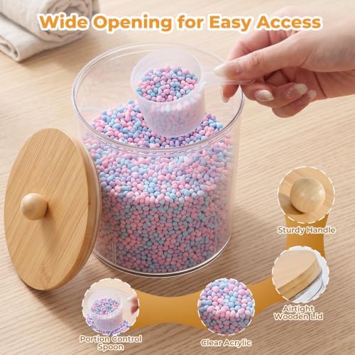 Acrylic Laundry Pod Containers and Dryer Sheet Holder & Glass Laundry Detergent - Image 3