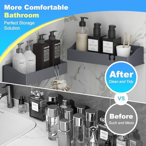 Acrylic Shower Caddy Bathroom Organizer, Rustproof Shower Shelves - Image 4