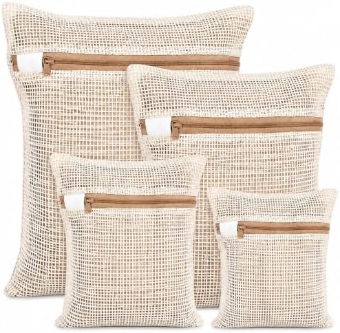 100% Cotton Mesh Laundry Bags, Rust-Proof Zipper Wash Bags by Unknown