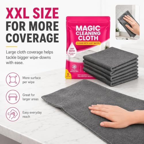 Genie Cloth Magic Cloth, Thick Microfiber, Streak‑Free - Image 4