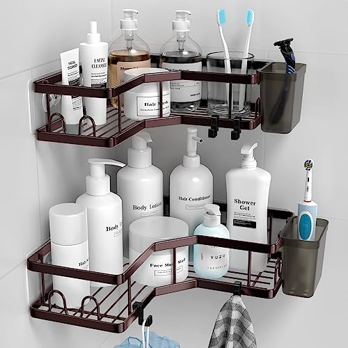 AKTECKE Shower Caddy Corner Organizer: 2Pack Adhesive Shower Shelf Essentials by AKTECKE