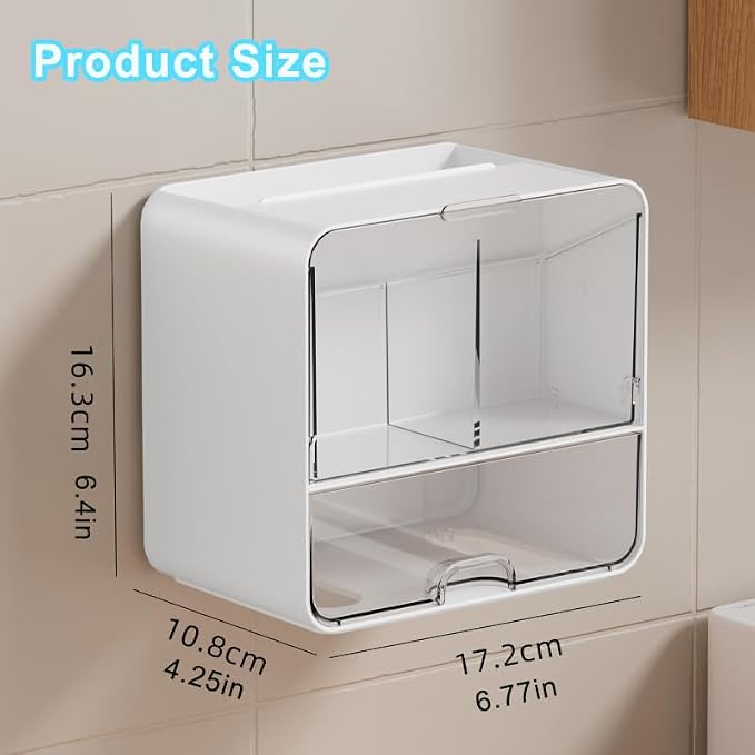 Qtip Holder for Bathroom Container, Wall Mounted & Countertop Cotton Swab - Image 8