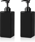 Refillable Lotion Soap Dispenser Plastic Pump Bottle 22oz Black 2 Pack | by JiatuA