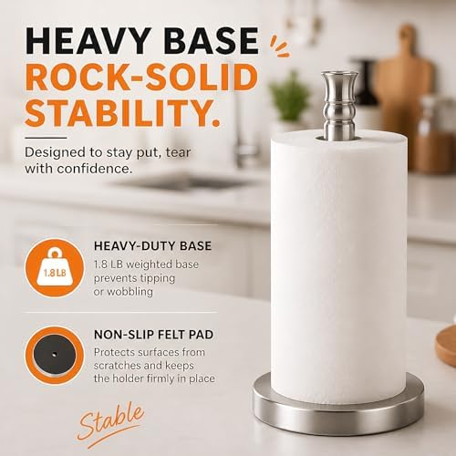 Paper Towel Holder Countertop, Standing Paper Towel Roll Holder - Image 6