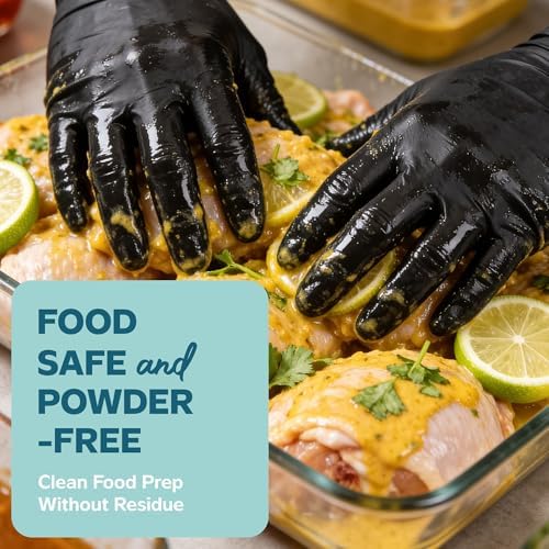 GUSTO Black Nitrile Gloves - Image 4
