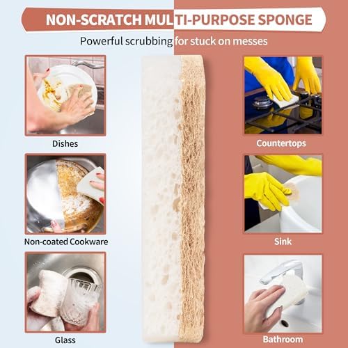Natural Dish Sponge 48 Pack, Non-Scratch Scrub Sponge, Eco Multipurpose Kitchen - Image 3