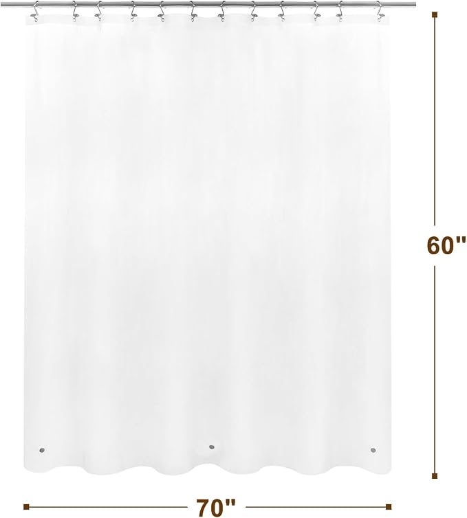 Barossa Design 70x60 Short Frosted Shower Curtain Liner - Image 7