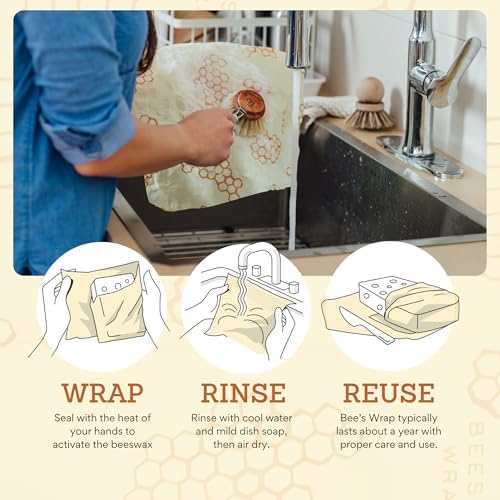 Bee's Wrap Beeswax Food Wraps, 5 Pack Assorted - Image 4