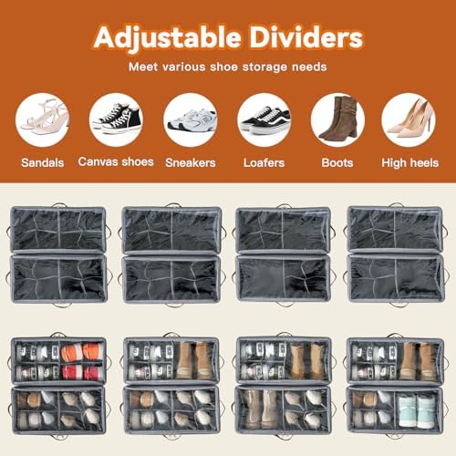 Shoe Organizer for Closet, Fits 16 Pairs, 2 Pack - Image 4