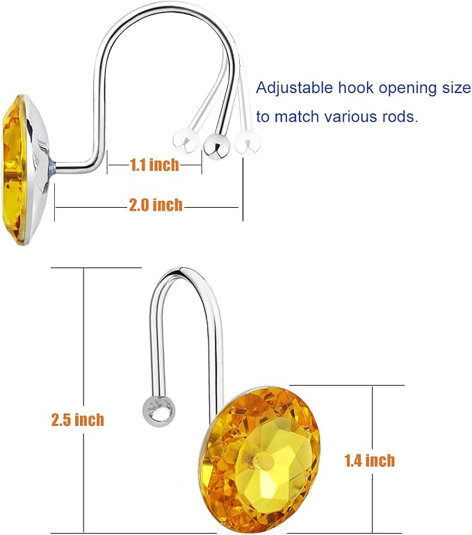 12PCS Stainless Steel Shower Curtain Hooks Rings - Image 2