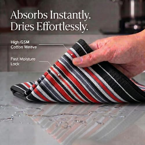Urban Villa Kitchen Towels Cotton Dish Towels 20”x30” Black - Image 2