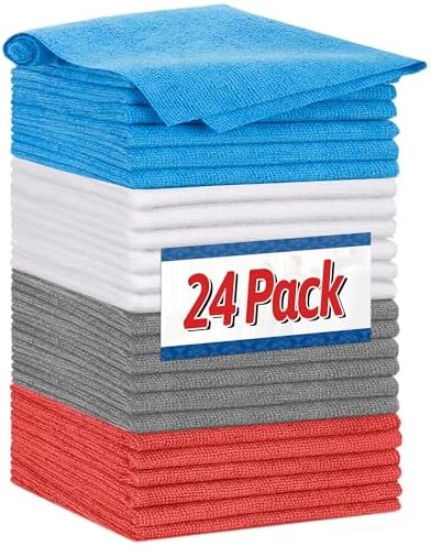FIXSMITH Shop Towels, Microfiber Cleaning Cloth Bulk, 24 Pack Microfiber Towels by FIXSMITH