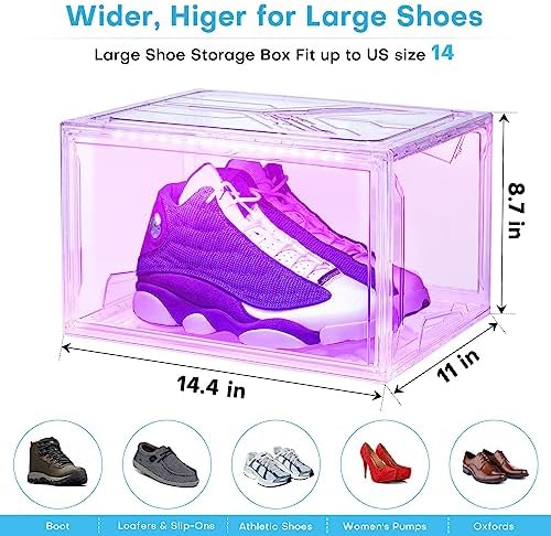 Oltraman LED Smart Shoe Boxes Display Case, Stackable Storage Organizers - Image 4